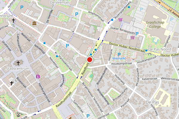 Brandweer-melding op Raadhuisstraat, Doetinchem op 8 juni, kaart-overzicht