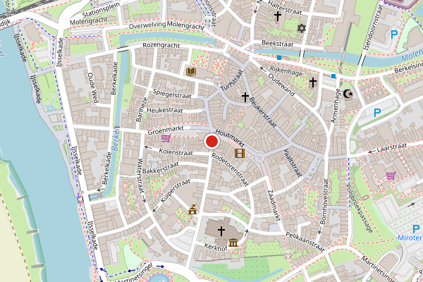 Brandweer-melding op Lange Hofstraat, Zutphen op 8 juni, kaart-overzicht