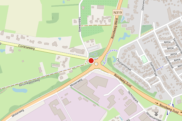 Brandweer-melding op Corleseweg, Winterswijk op 12 juni, kaart-overzicht