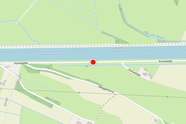 Brandweer-melding op Kanaaldijk, Lochem op 4 mei, kaart-overzicht
