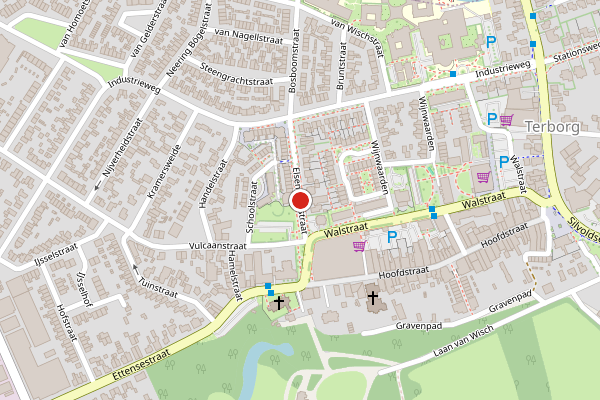 Brandweer-melding op Elsensohnstraat, Terborg op 17 juni, kaart-overzicht