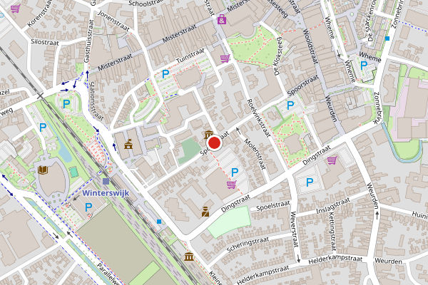 Brandweer-melding op Spoorstraat, Winterswijk op 19 juni, kaart-overzicht