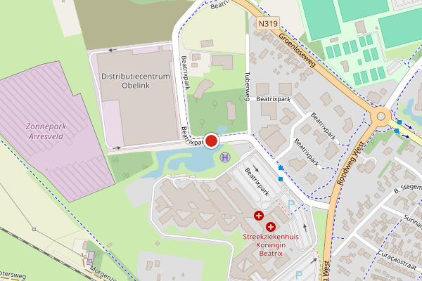 Brandweer-melding op Beatrixpark, Winterswijk op 18 juni, kaart-overzicht