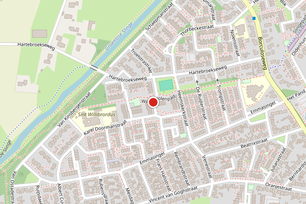 Brandweer-melding op Karel Doormanstraat, Groenlo op 20 juni, kaart-overzicht