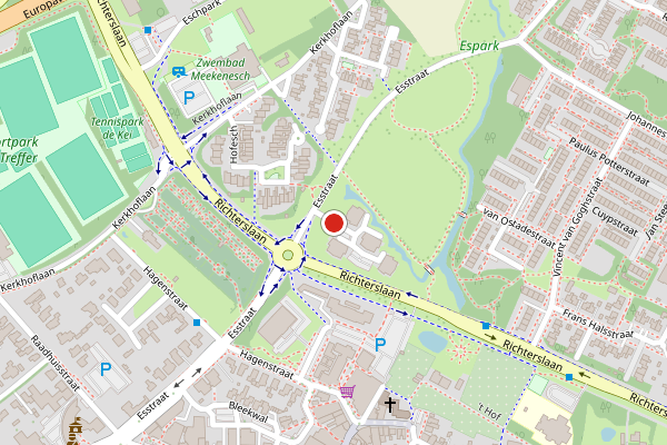 Brandweer-melding op Esstraat, Lichtenvoorde op 20 juni, kaart-overzicht