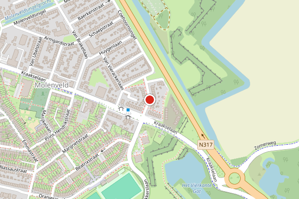 Brandweer-melding op Wilhelminastraat, Doesburg op 5 mei, kaart-overzicht