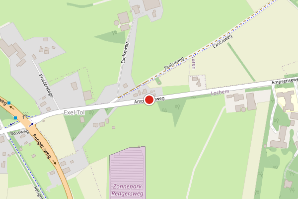 Brandweer-melding op Ampsenseweg, Lochem op 21 juni, kaart-overzicht