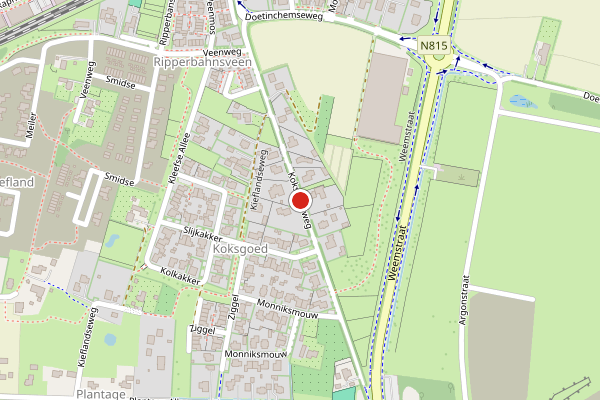 Brandweer-melding op Koksgoedweg, Wehl op 20 juni, kaart-overzicht