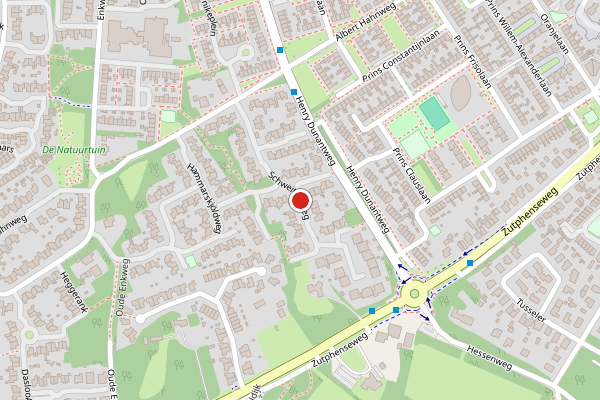 Brandweer-melding op Schweitzerweg, Lochem op 22 juni, kaart-overzicht