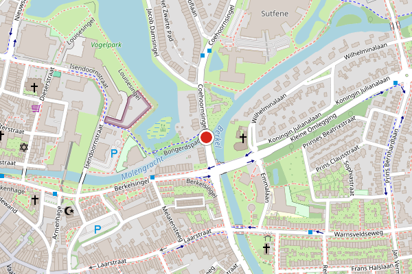 Brandweer-melding op Coehoornsingel, Zutphen op 21 juni, kaart-overzicht