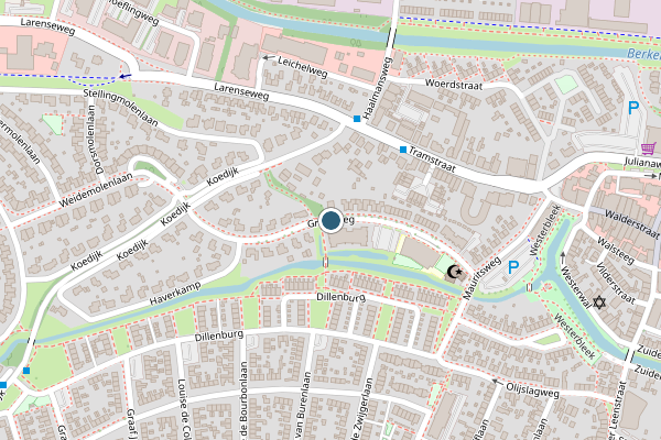 Politie-melding op Graanweg, Lochem op 6 mei, kaart-overzicht