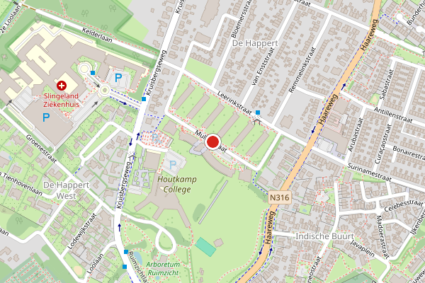 Brandweer-melding op Mullerstraat, Doetinchem op 25 juni, kaart-overzicht