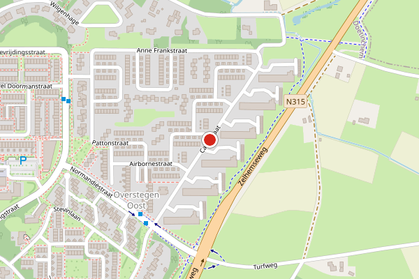 Brandweer-melding op Caenstraat, Doetinchem op 26 juni, kaart-overzicht