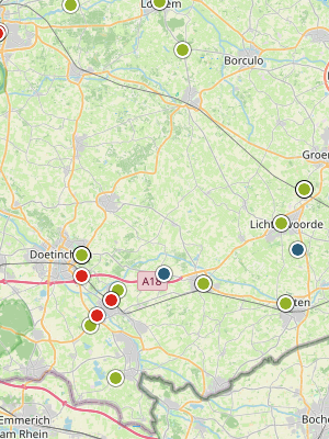 Kaart laatste meldingen P2000 Achterhoek